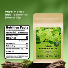 FullChea Lemon Balm tea bags closeup shows natural leaves and aroma.