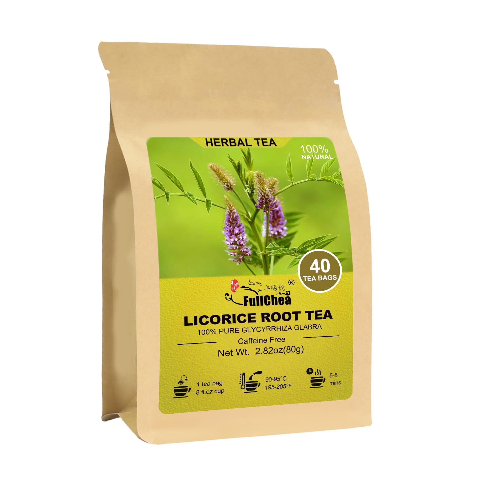 FullChea licorice tea bag pack ready for daily caffeine-free tea.