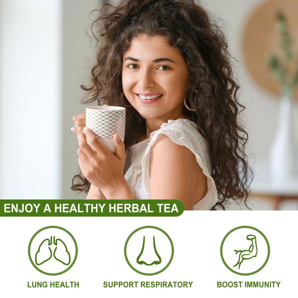 FullChea Mullein Tea with cup, lemon, and honey hint