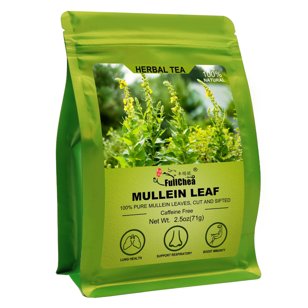 FullChea Mullein Leaf Tea pack shot with premium leaves for a caffeine-free beverage