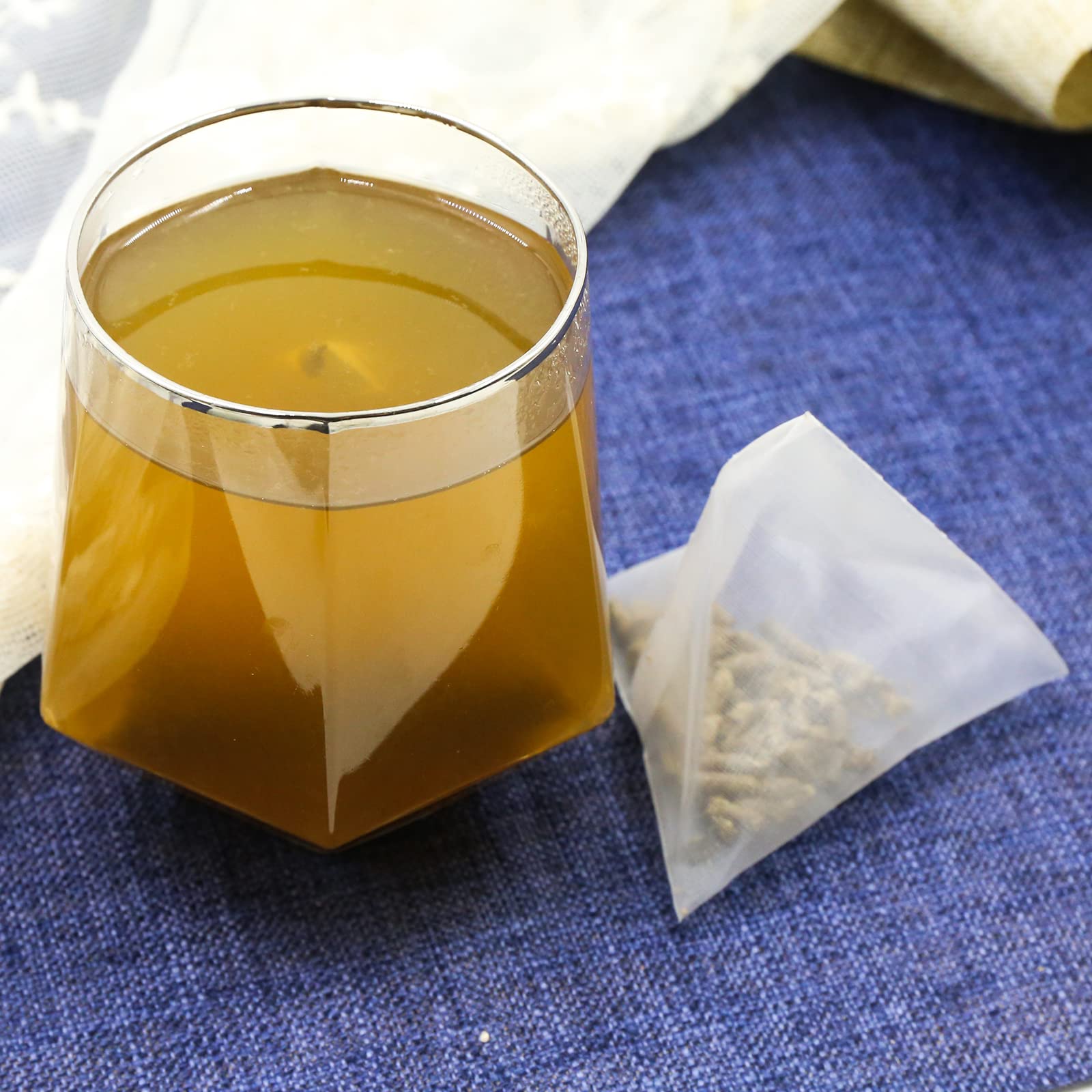 FullChea Mullein Tea Bags ultrasonic-bonded label indicating glue-free design.