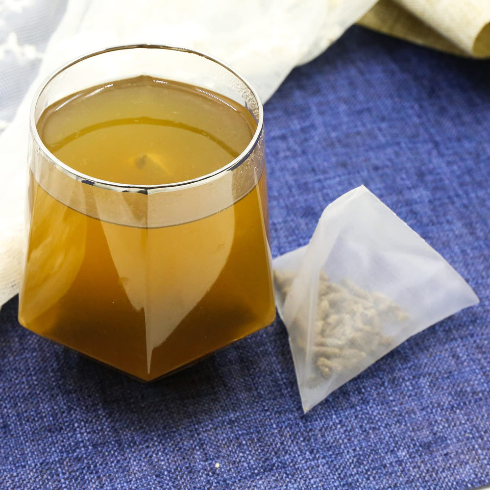 FullChea Mullein Tea Bags ultrasonic-bonded label indicating glue-free design.