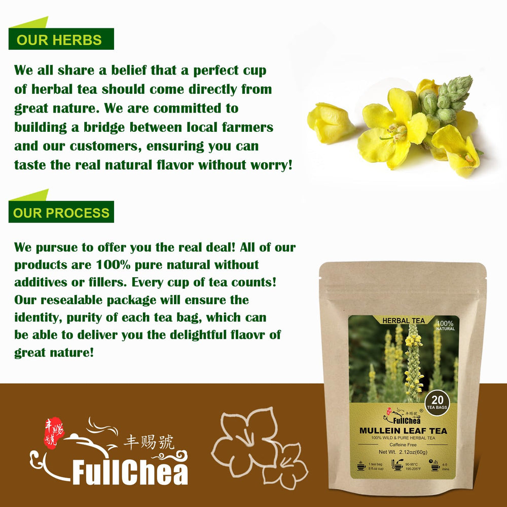FullChea Mullein Tea Bags in use for a relaxing daily ritual.