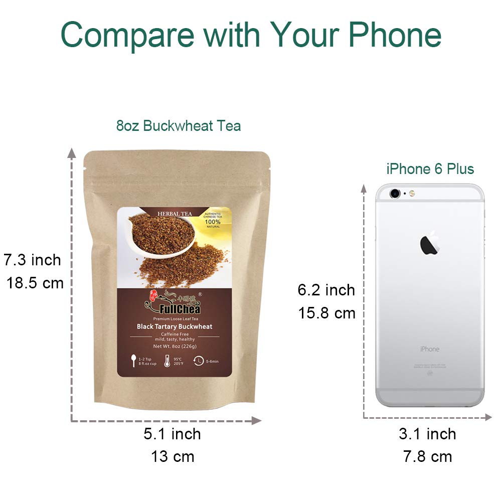 FullChea 100% natural ingredients badge highlights pure buckwheat.