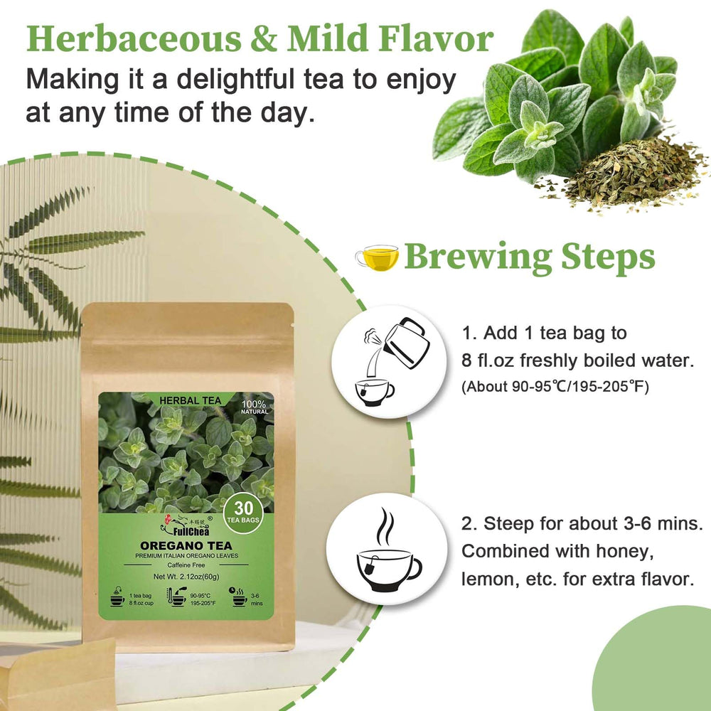 FullChea oregano leaves demonstrating premium non-GMO ingredients.