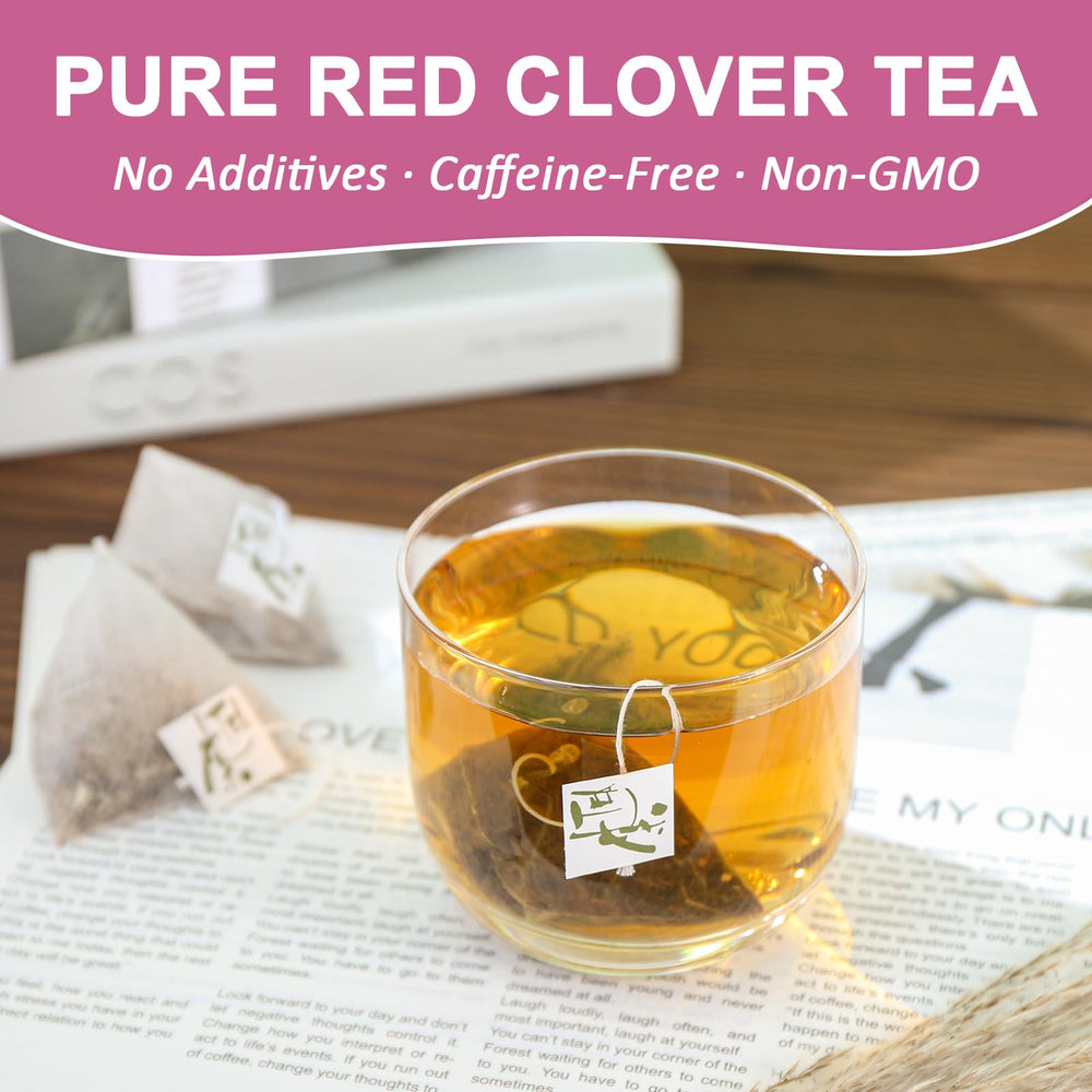 FullChea red clover tea leaves and blossoms show premium harvest and aroma