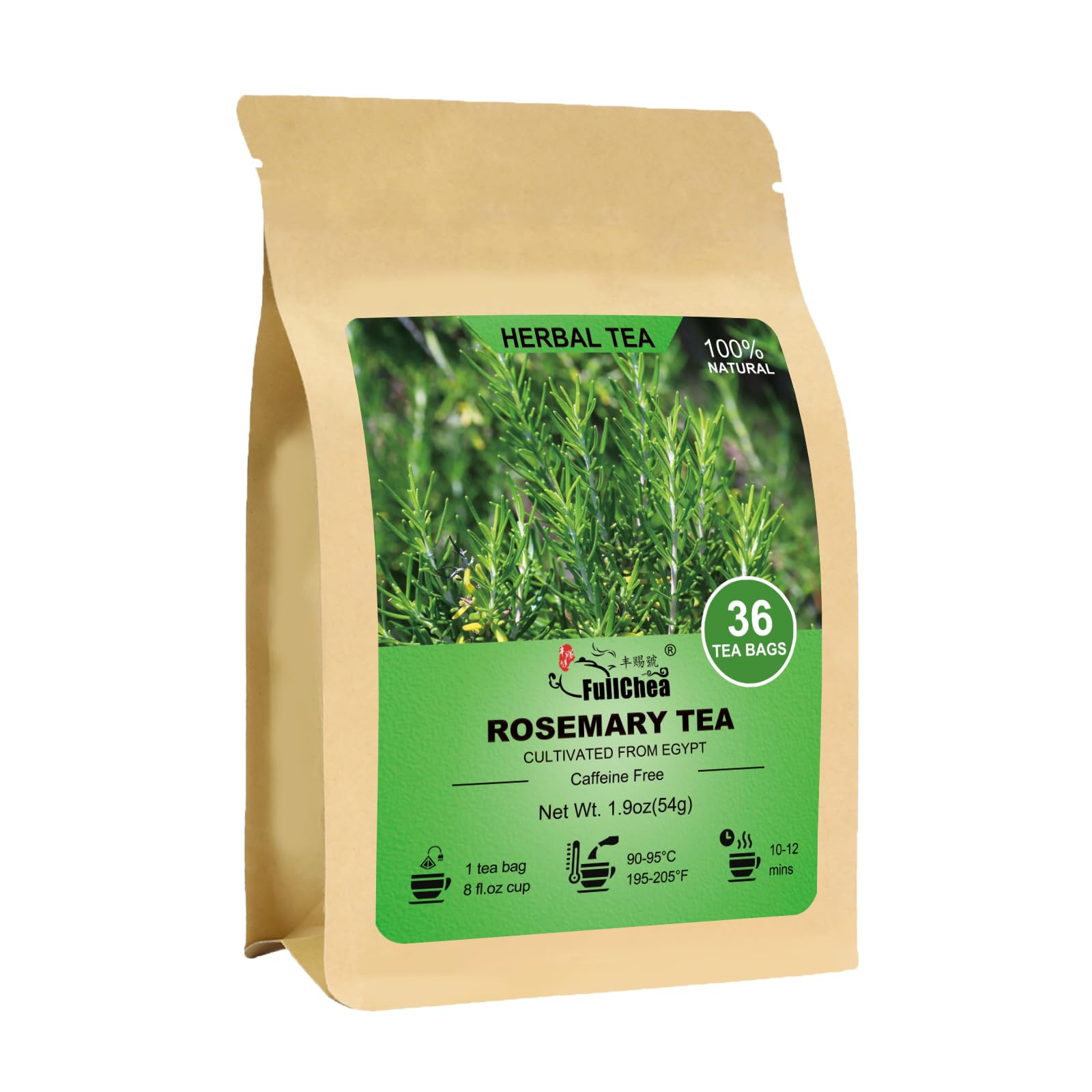 FullChea rosemary tea bags packaging highlights premium quality