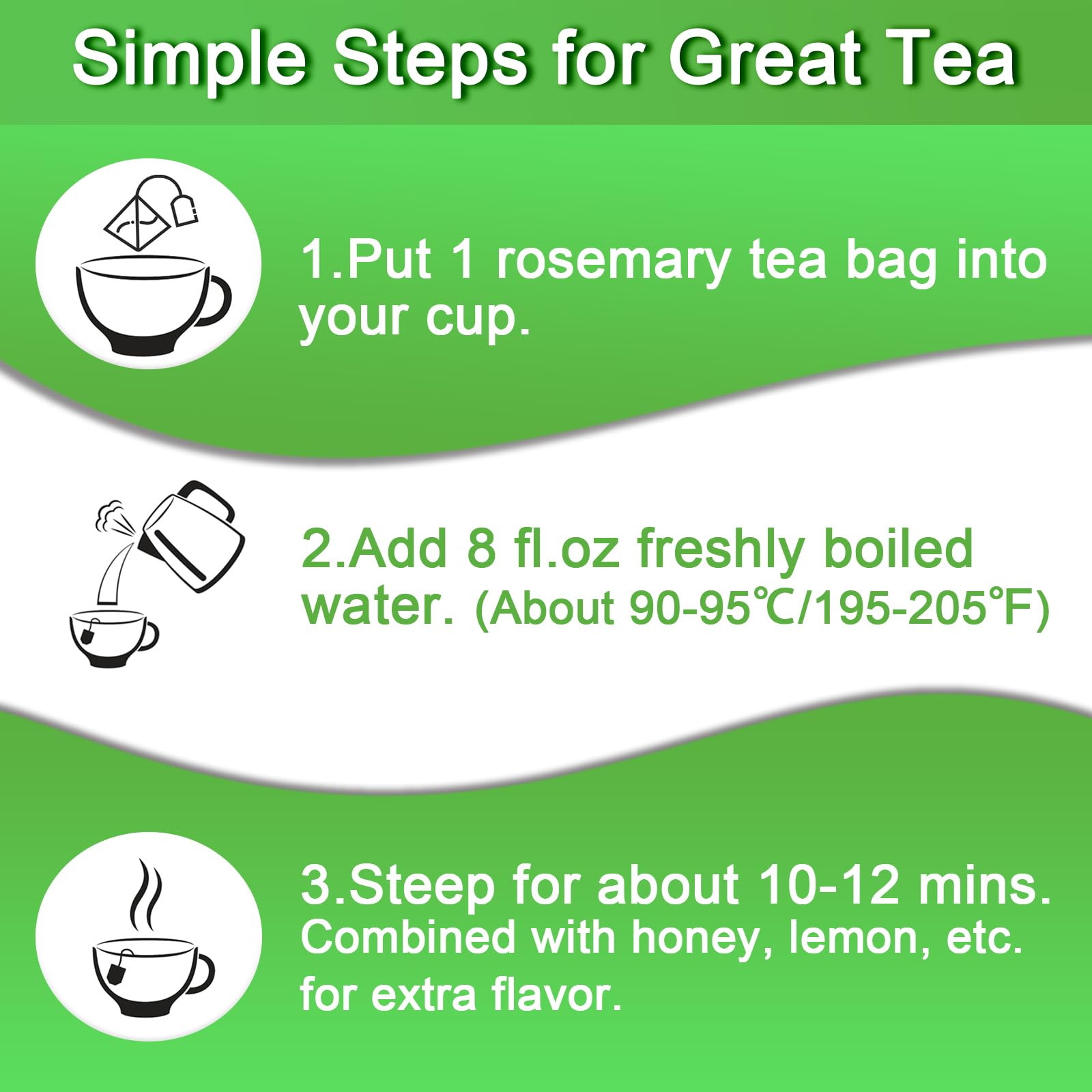 FullChea rosemary tea bags close-up shows sealed bag preserves aroma