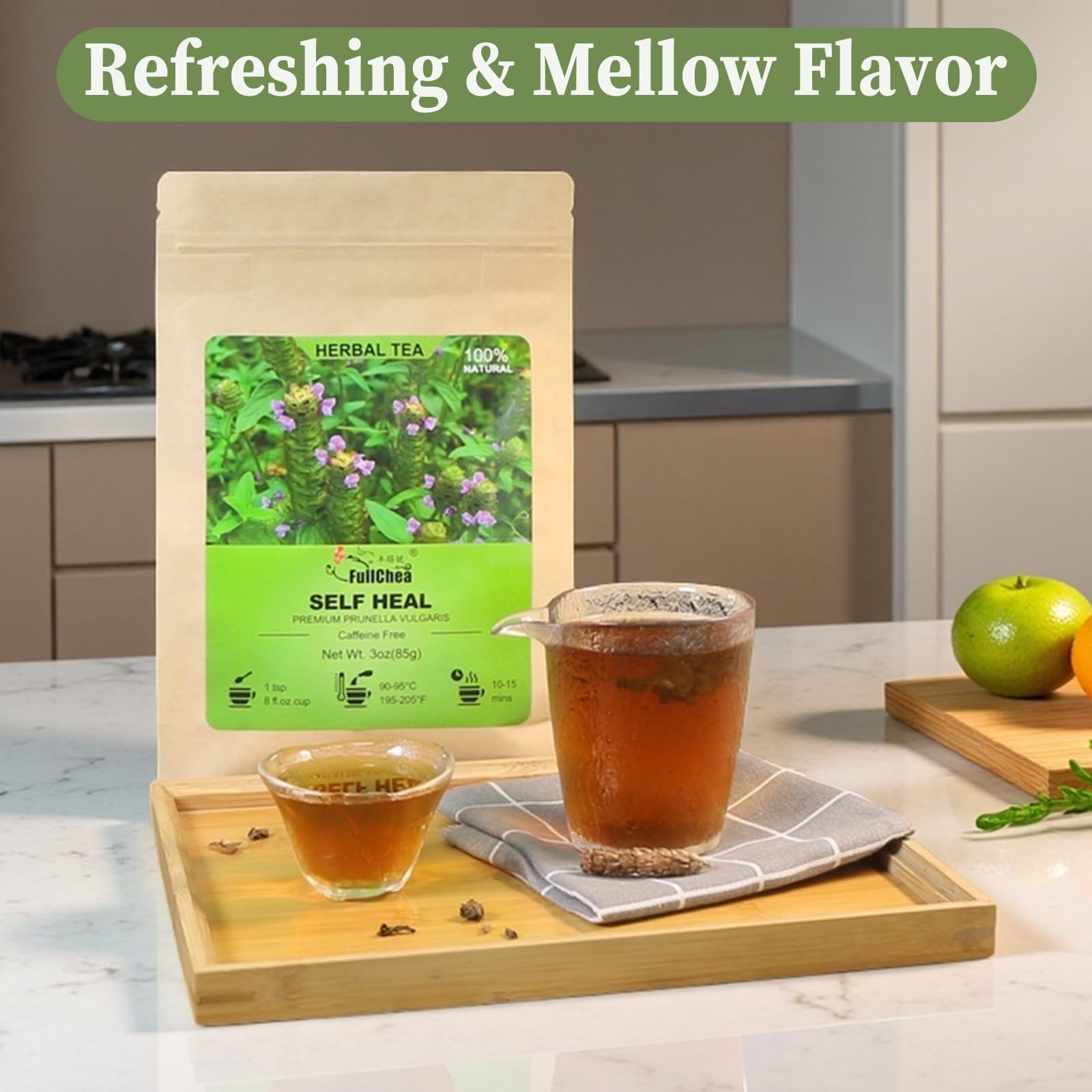 FullChea infusion steeping in an infuser for hot or iced tea versatility