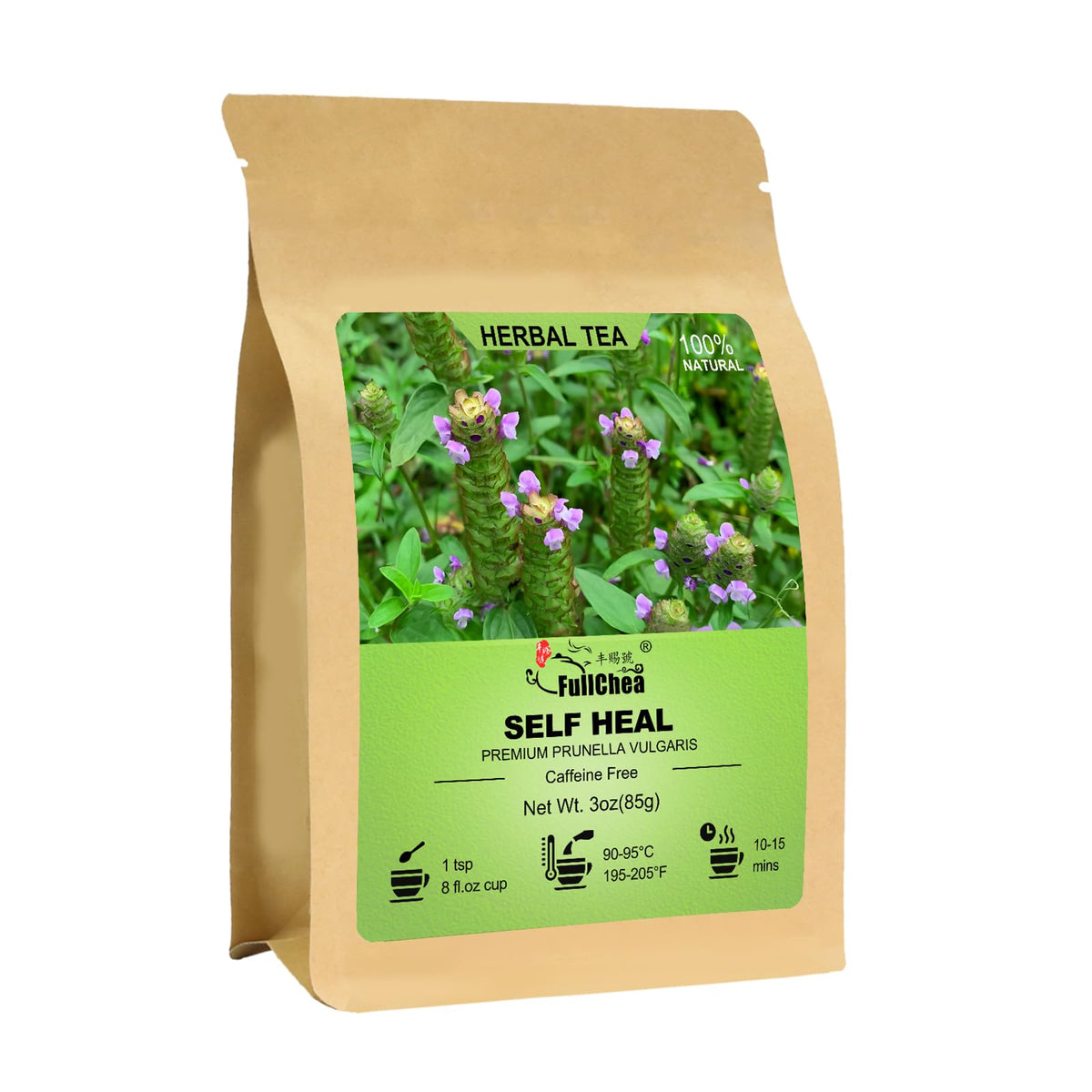 FullChea self-heal loose-leaf tea ready to brew for a soothing, caffeine-free cup