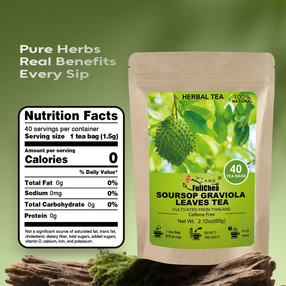 FullChea Soursop Leaves Tea dried leaves from Thailand, ready for infusion.