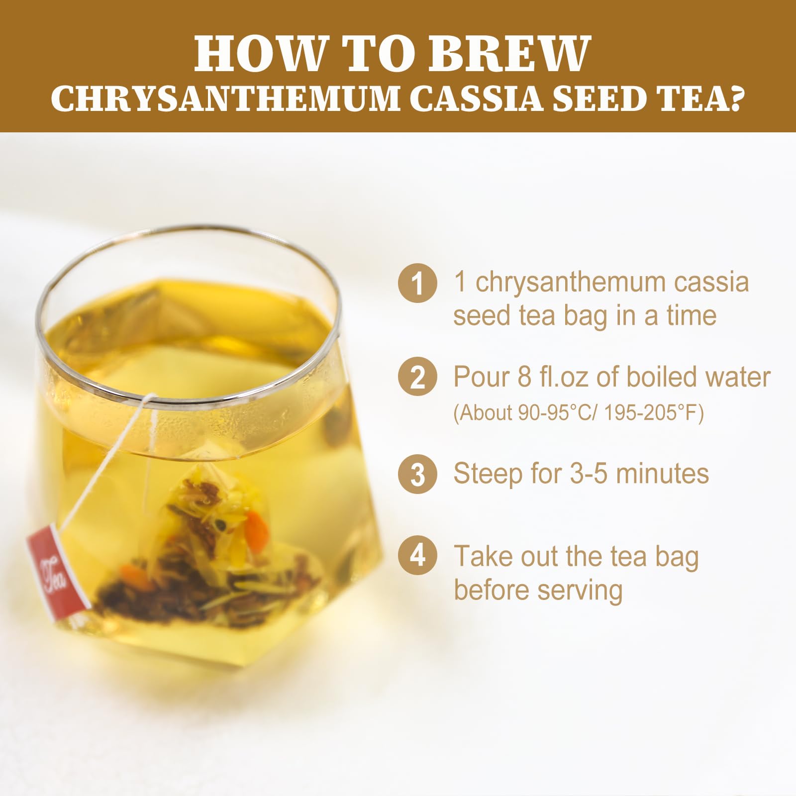 FullChea tea bag in cup during preparation, simple steeping