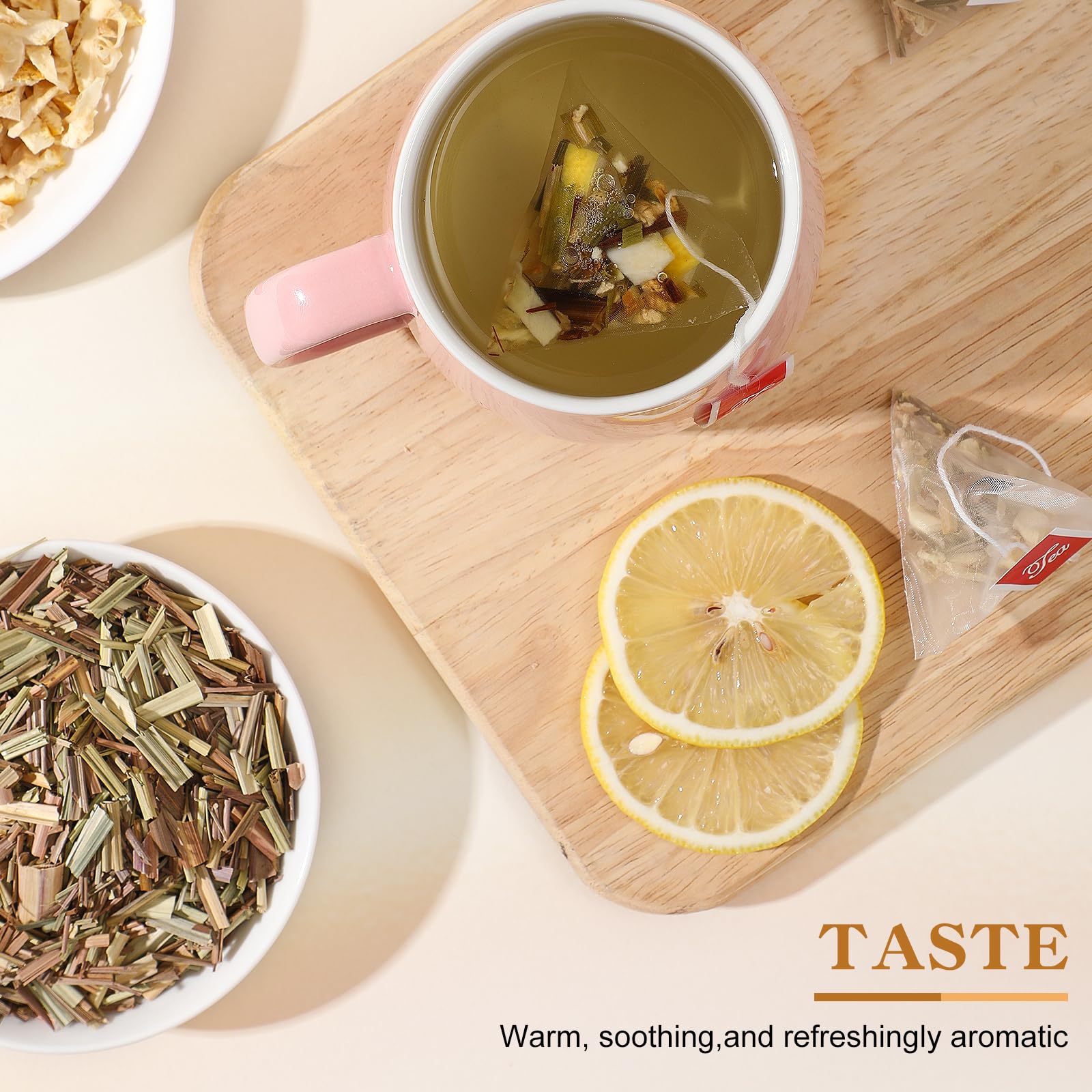 FullChea-tea-bags-in-pack-closeup demonstrates convenient, caffeine-free tea ready any time.