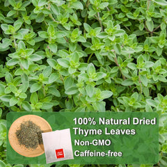 Close-up of premium thyme leaves used in FullChea tea