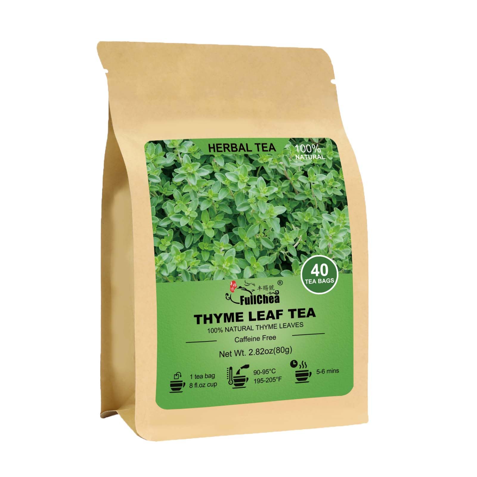 FullChea thyme tea bags in resealable packaging for freshness