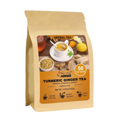 FullChea turmeric ginger tea bags front view for cozy cups.