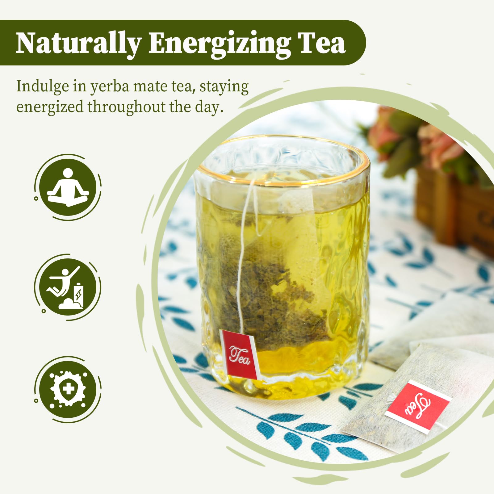 FullChea Yerba Mate traditional gourd with hot water.