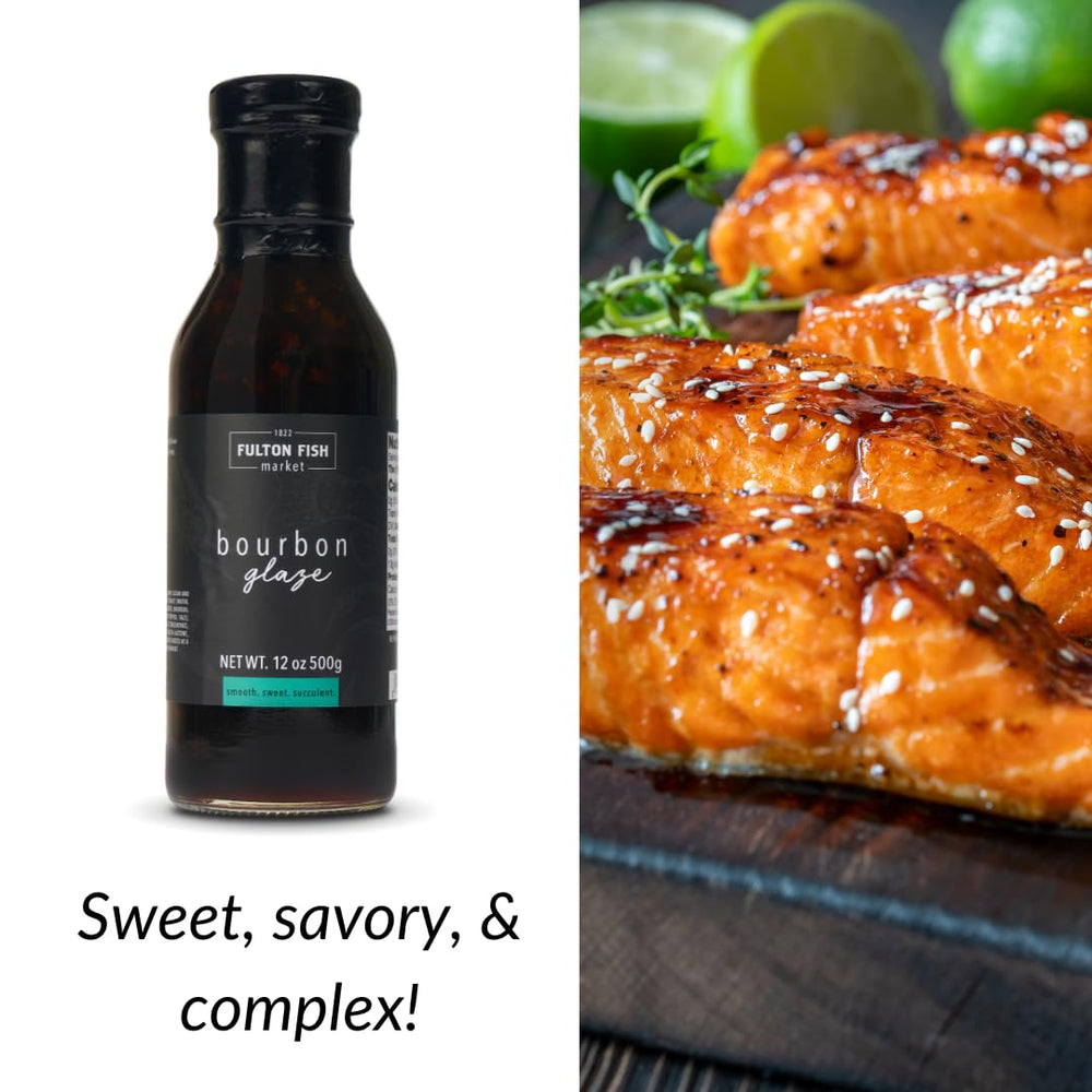 Fulton Fish Market glaze glossy texture coats seafood for dinner-ready moisture.