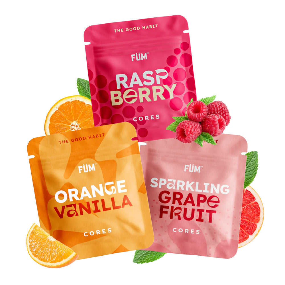 FÜM citrus cores orange-vanilla close-up highlighting vibrant flavor for mindful snacking