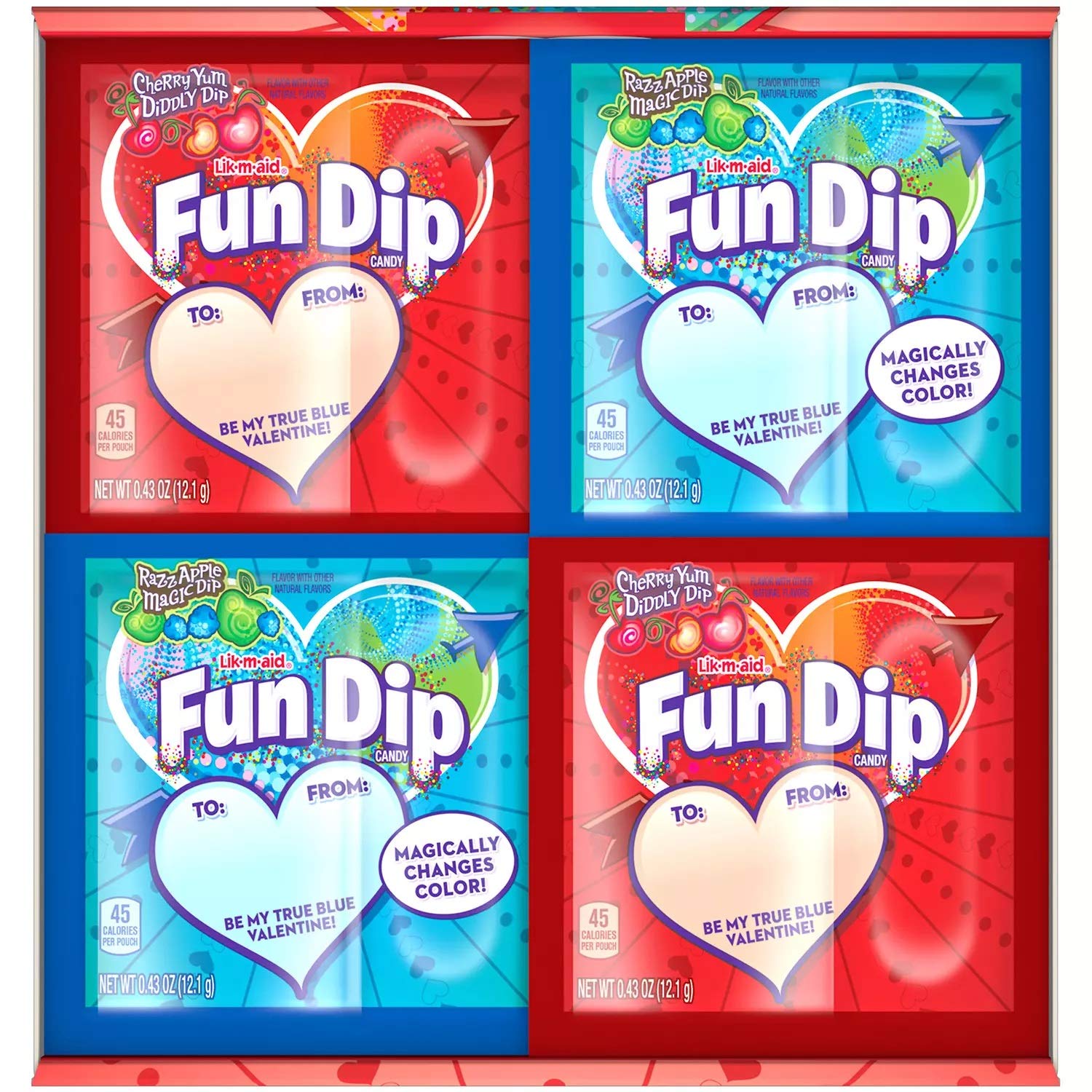 Fun Dip packets close-up highlighting bright colors and individual servings.