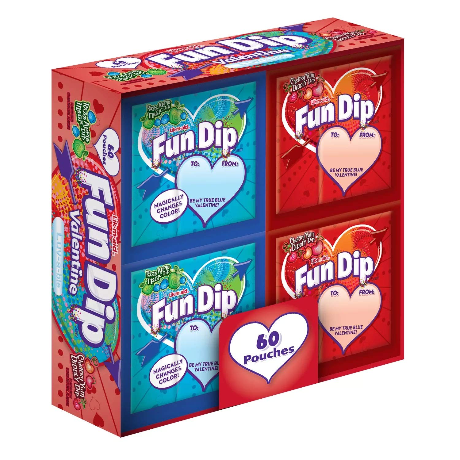 Fun Dip Razz Apple Magic Dip packaging with two flavor pouches for dipping fun.