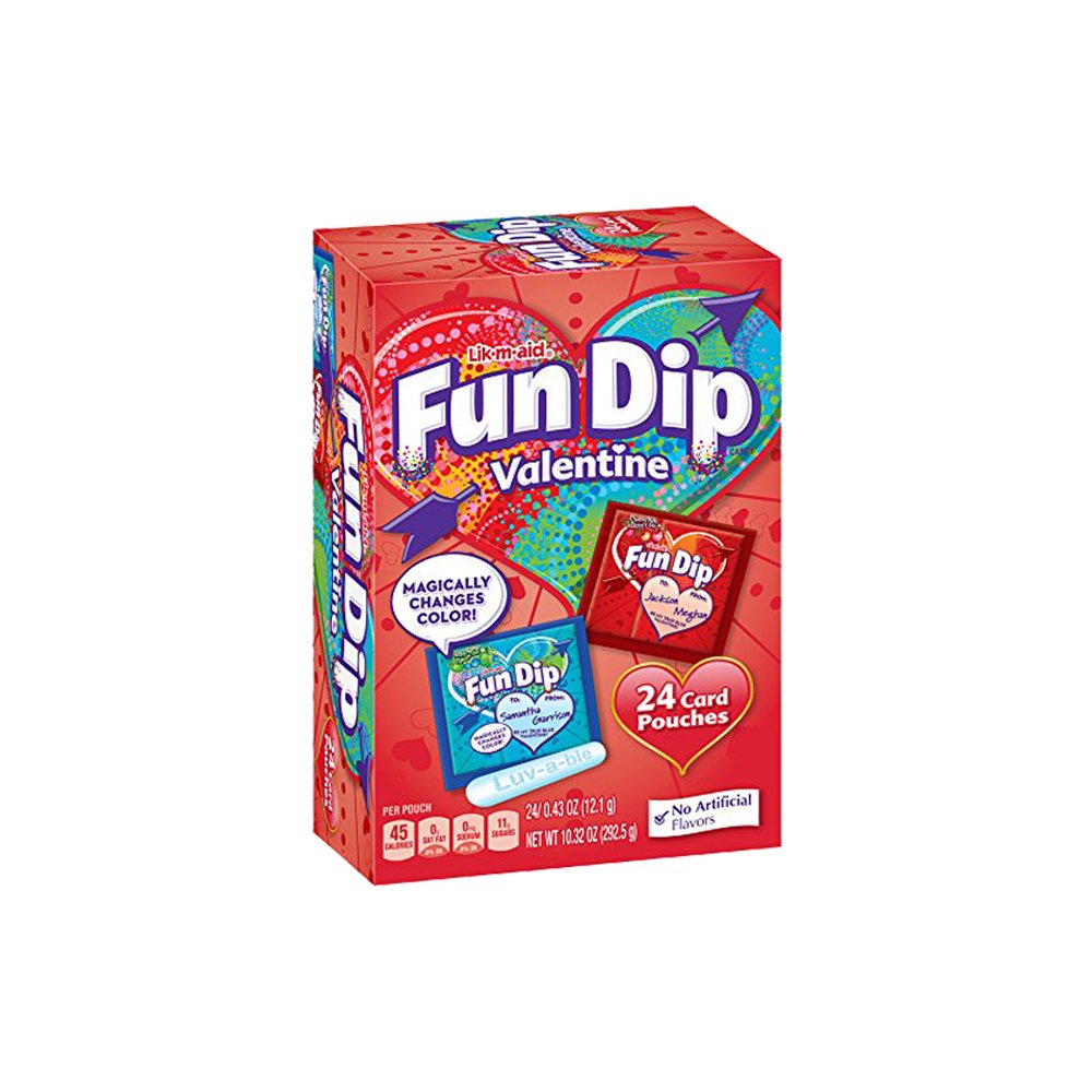 Fun Dip Valentine Kit packaging showcases nostalgic sharing and gift appeal.