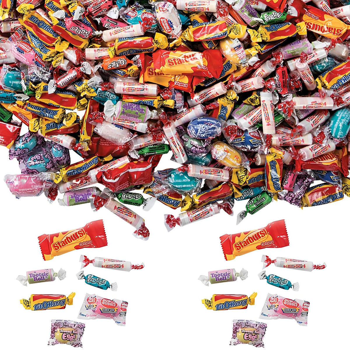 Fun Express bulk candy pack shows 1000 pieces for easy party distribution.