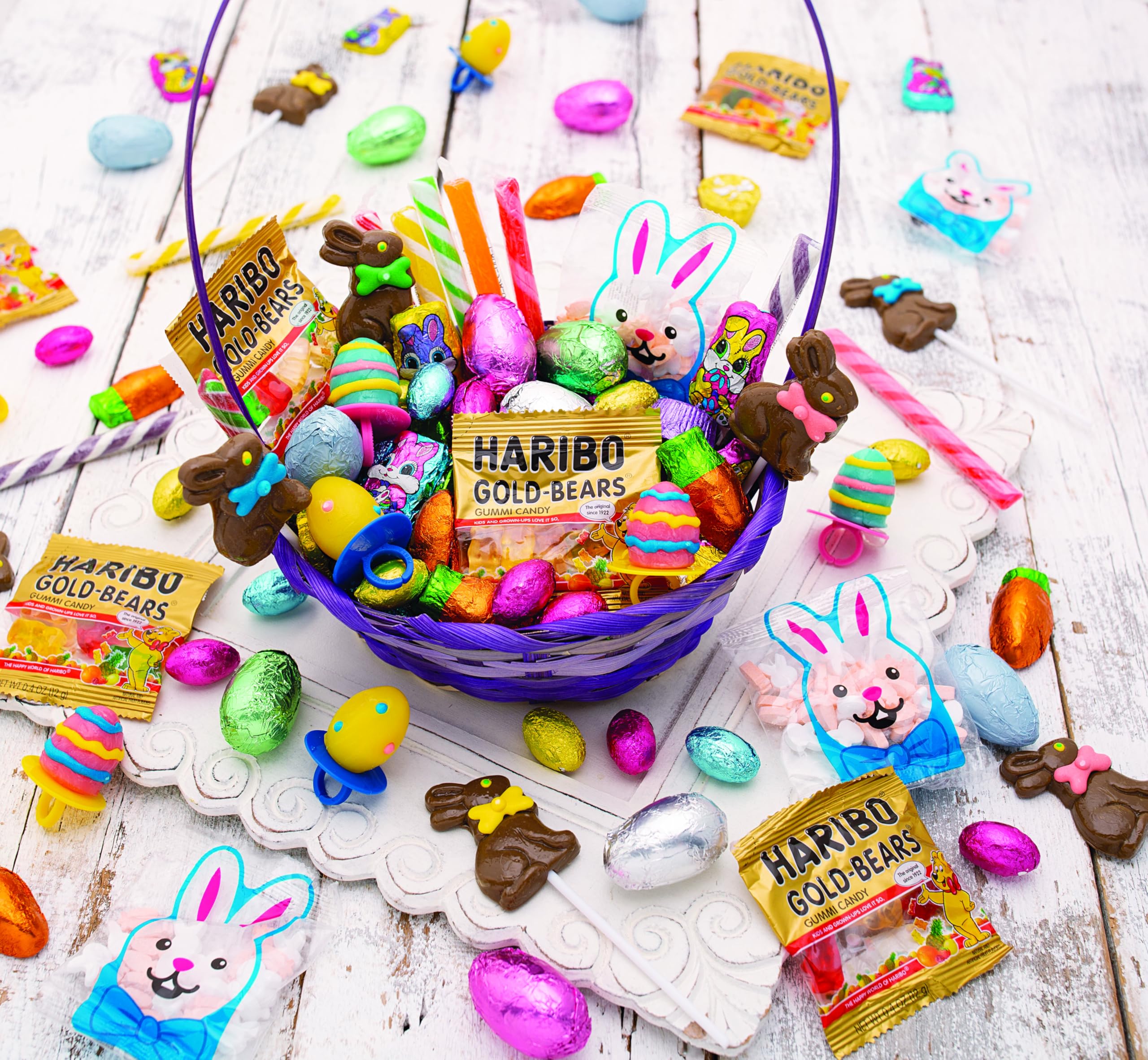Gift-ready bunny suckers in gift bags for Easter baskets and party favors