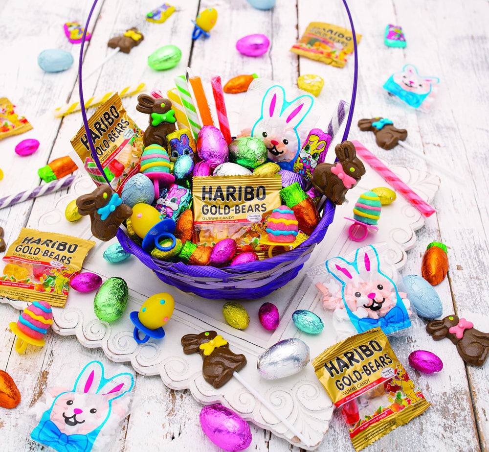 Gift-ready bunny suckers in gift bags for Easter baskets and party favors