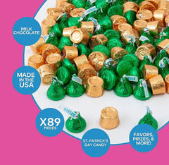 Fun Express Kisses bulk display, perfect for shamrock themes and leprechaun hunts.