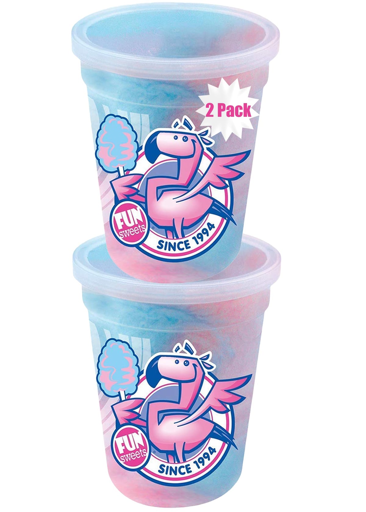 Fun Sweets blue raspberry tub for quick party treats.