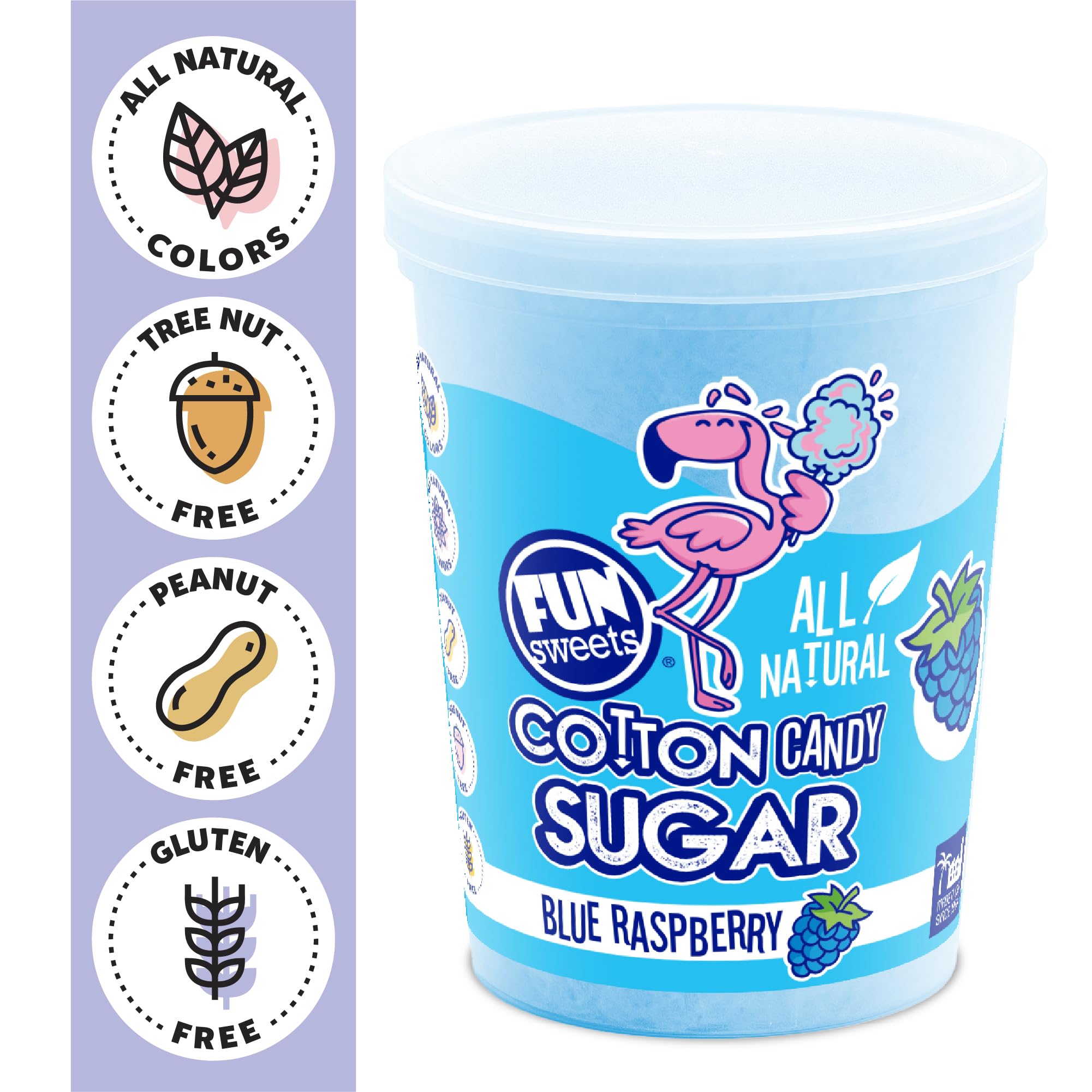 Fun Sweets cherry flavor tub for classic carnival-style treats at home.