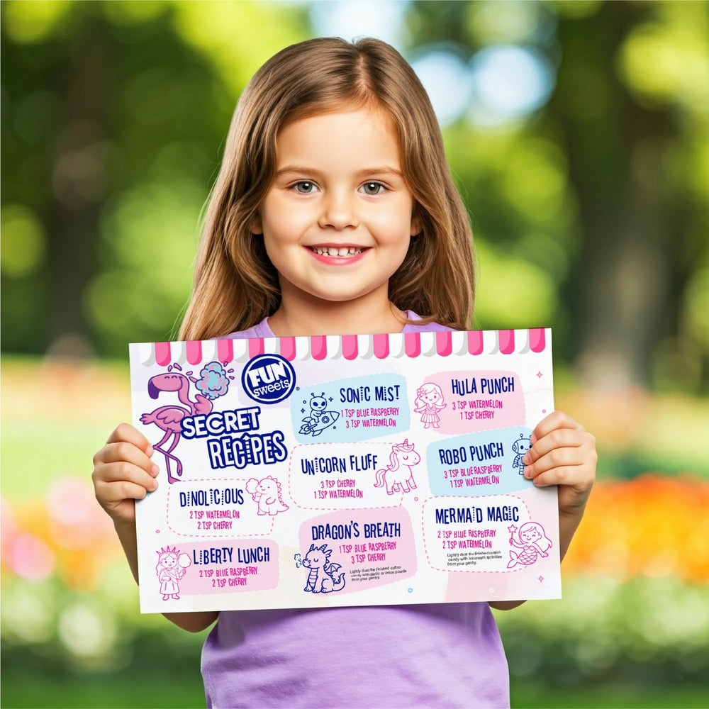 Fun Sweets cotton candy sticks, sturdy cones for quick serving.