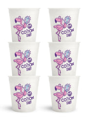 Fun Sweets Vanilla cotton candy tub 6-pack in pure white, ideal for wedding buffets.