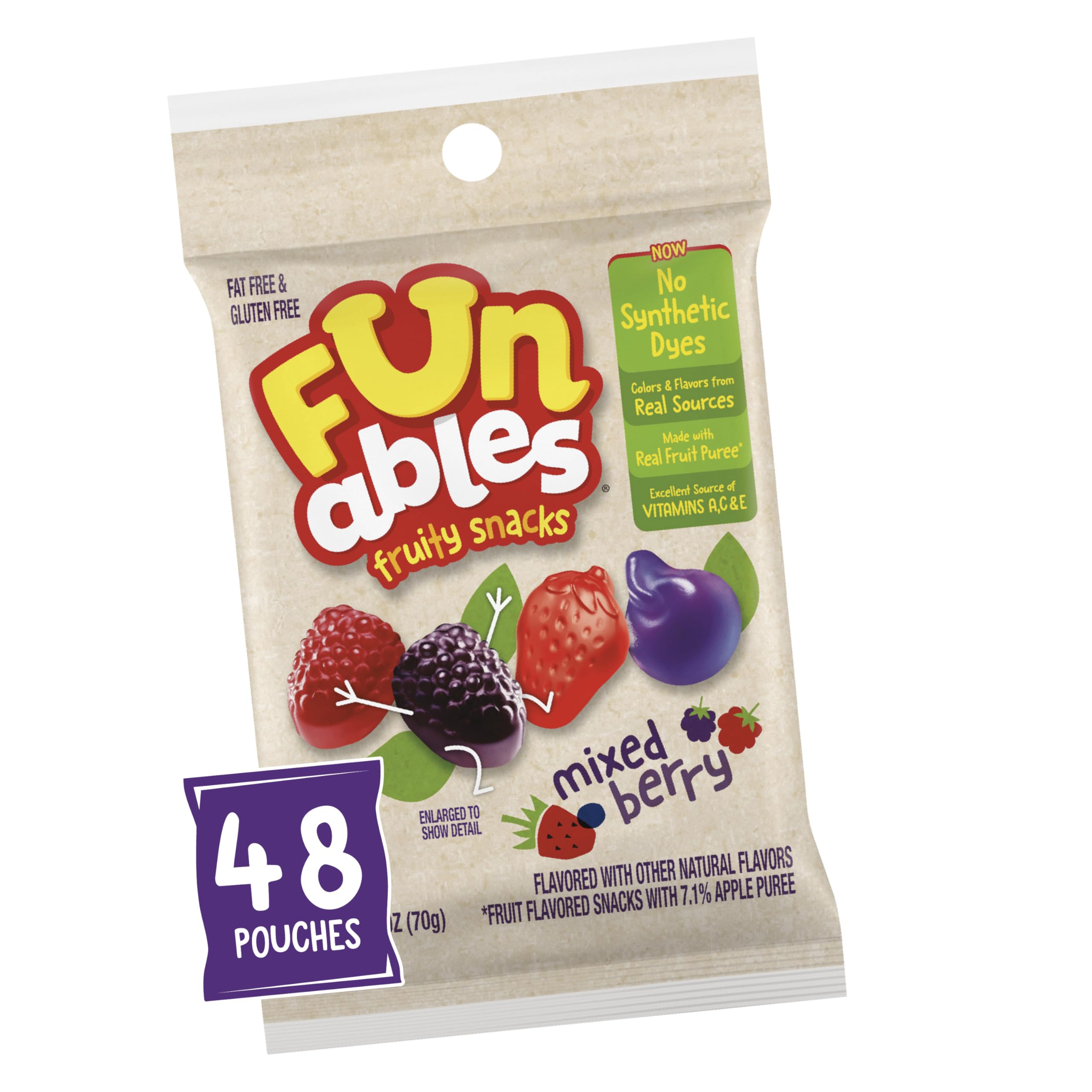 Funables Mixed Berry Snacks box with 48 pouches for easy on-the-go snacking.