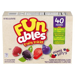 Funables Mixed Berry Fruity Snacks raspberry pouch, convenient and shareable during outings.