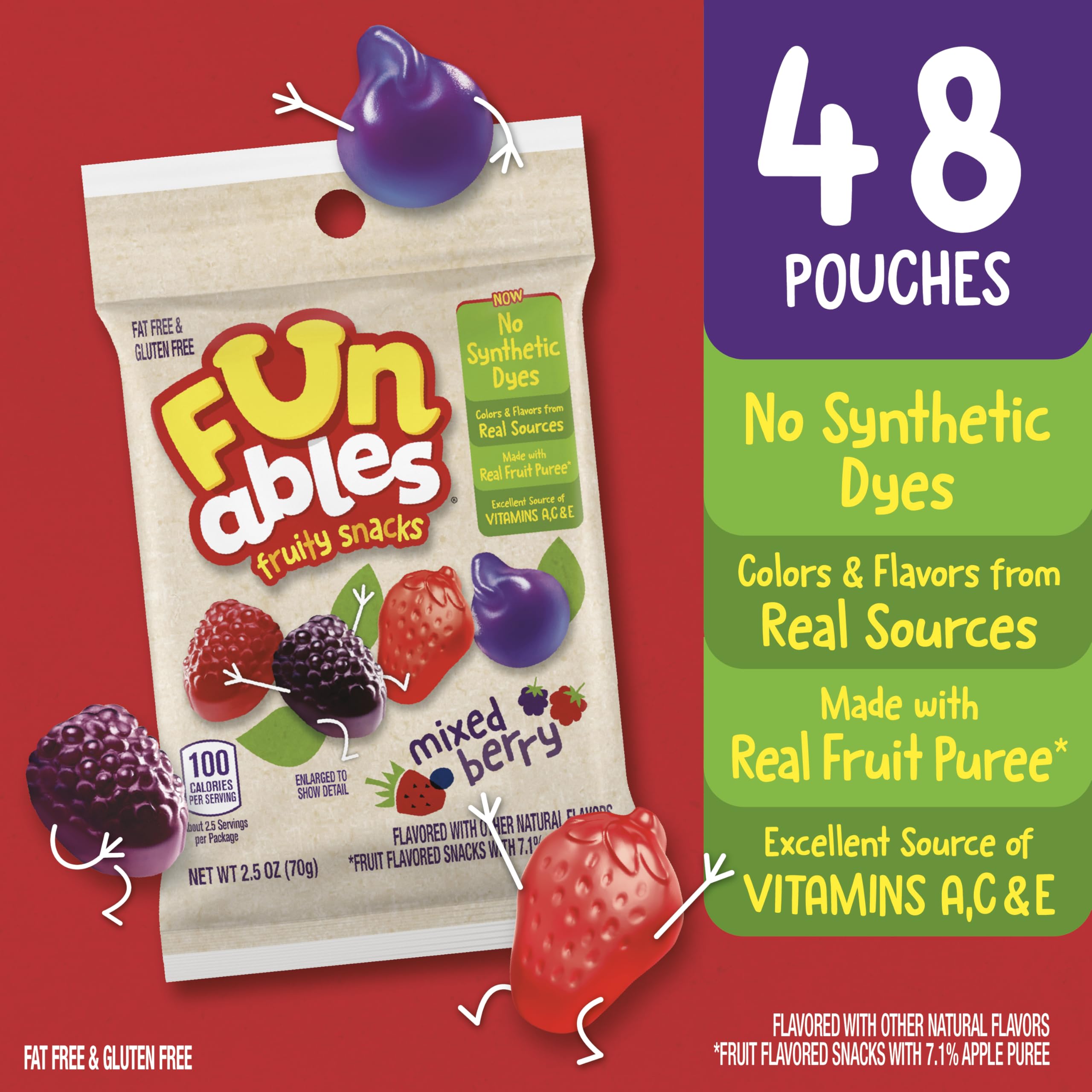 Funables raspberry-shaped snacks offer gluten-free, fat-free snacking for busy days.
