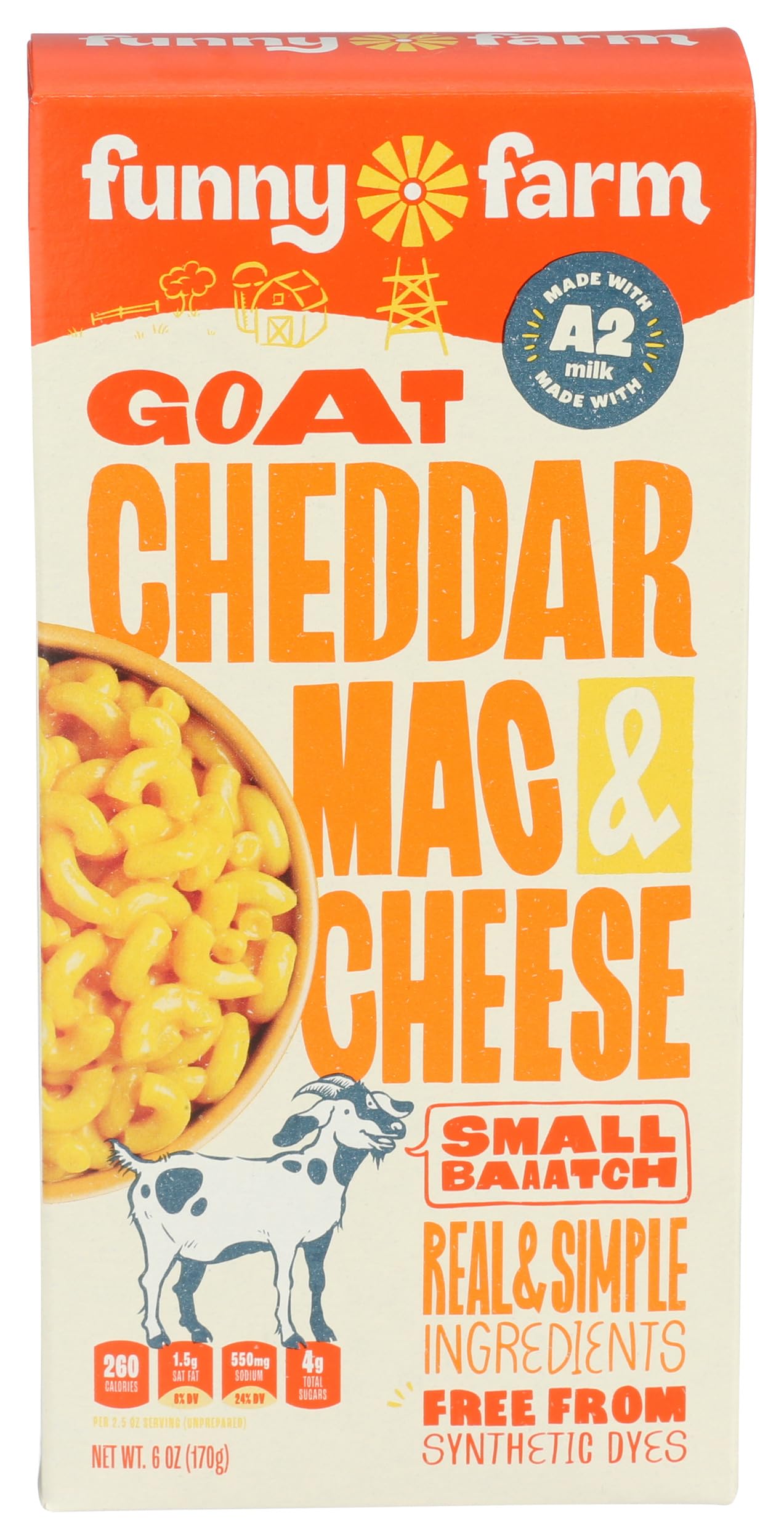 Funny Farm macaroni cheese box on shelf for quick family meals