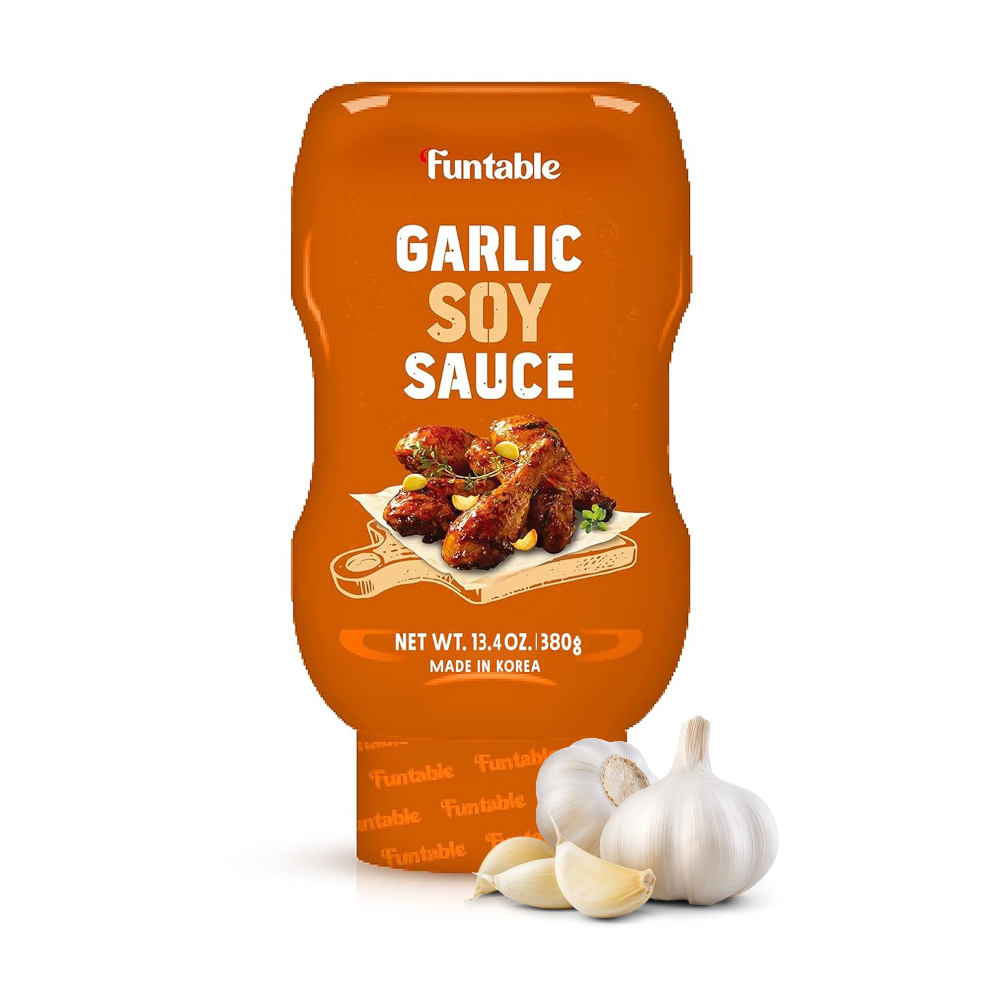 Funtable Garlic Soy Sauce bottle front – rich flavor for dipping and marinating.