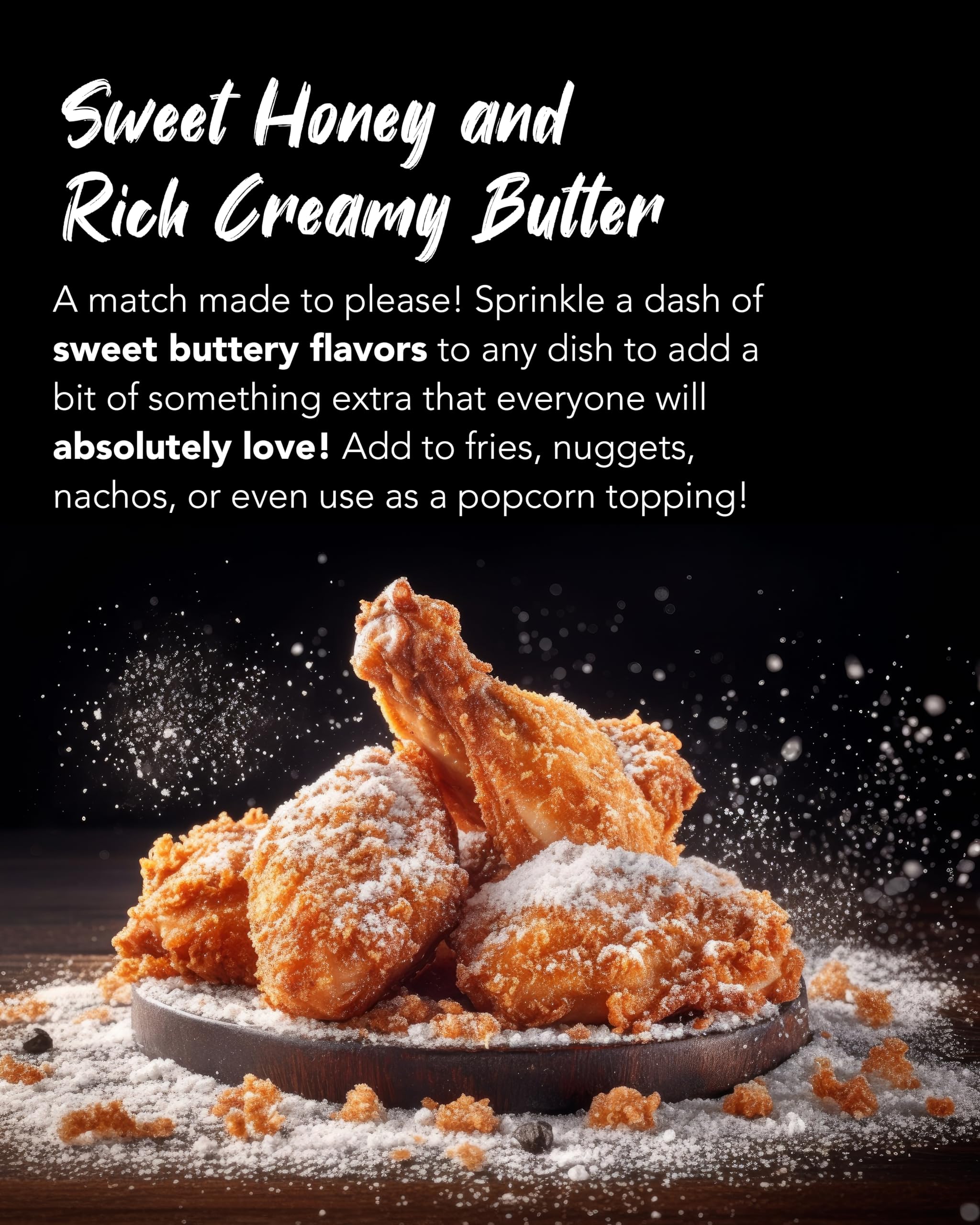 Crispy popcorn dusted with Funtable Honey Butter Seasoning for a sweet-savory note.