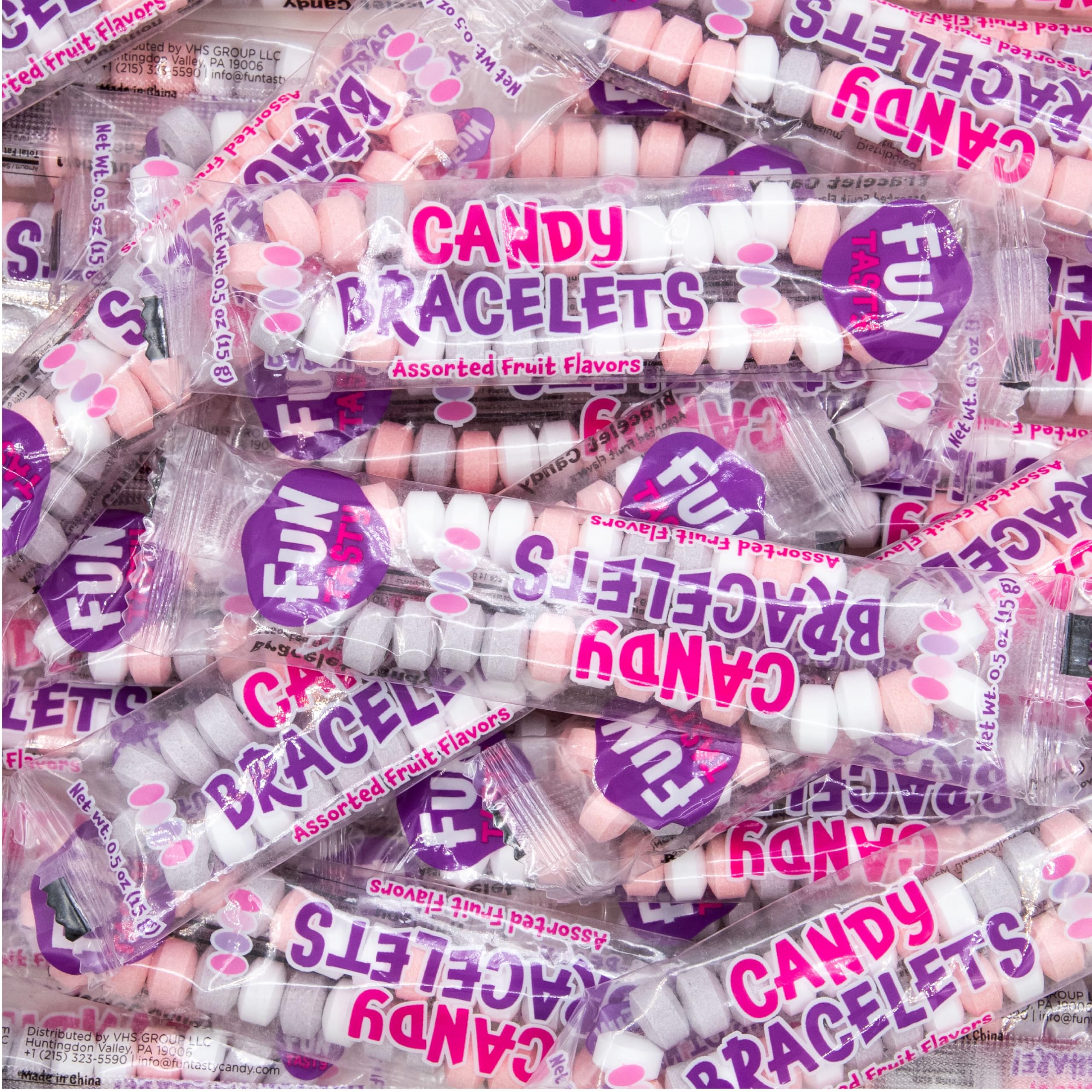 FUNTASTY bulk 40-count candy bracelets for sharing.