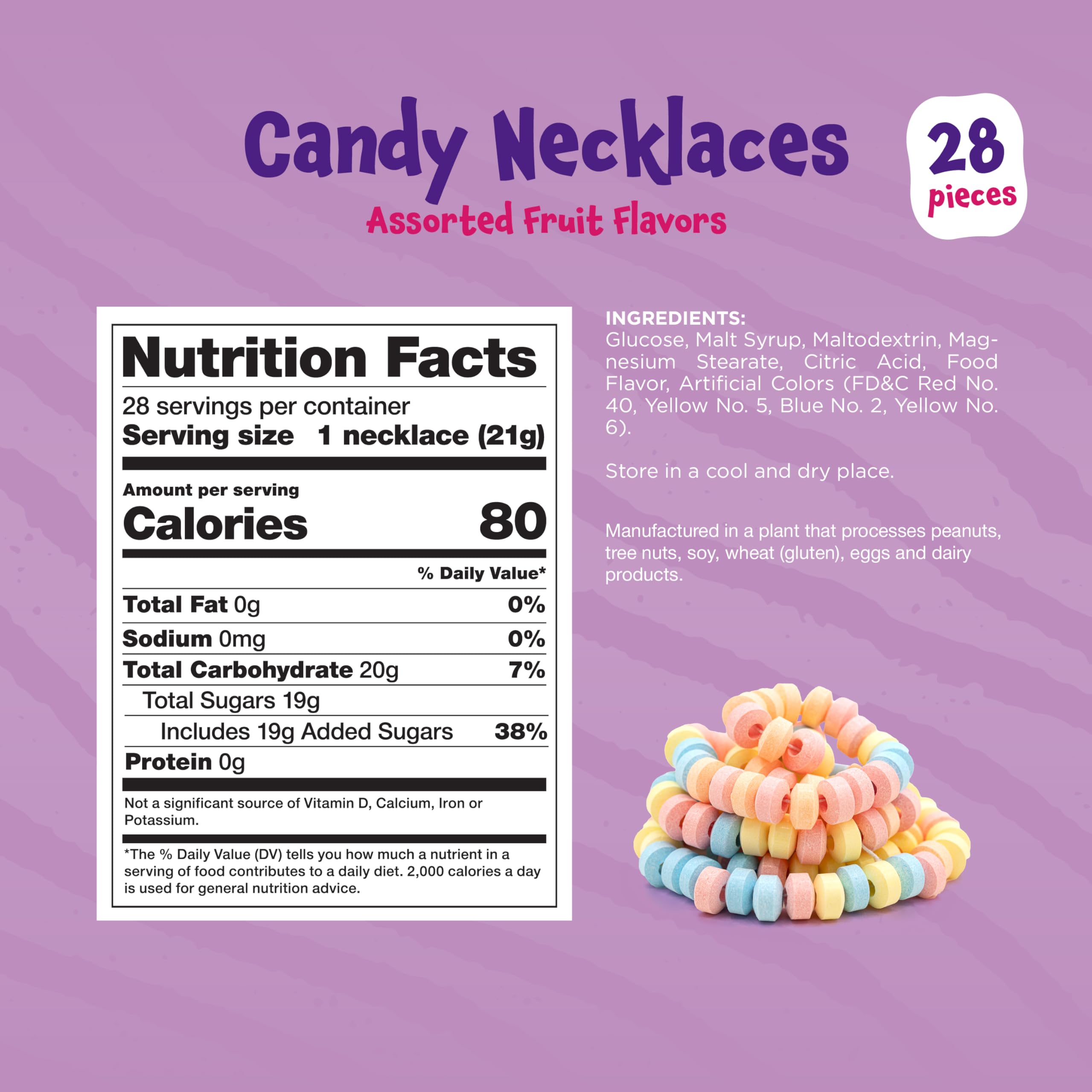 FUNTASTY Candy Necklaces with colorful beads for Easter candy displays