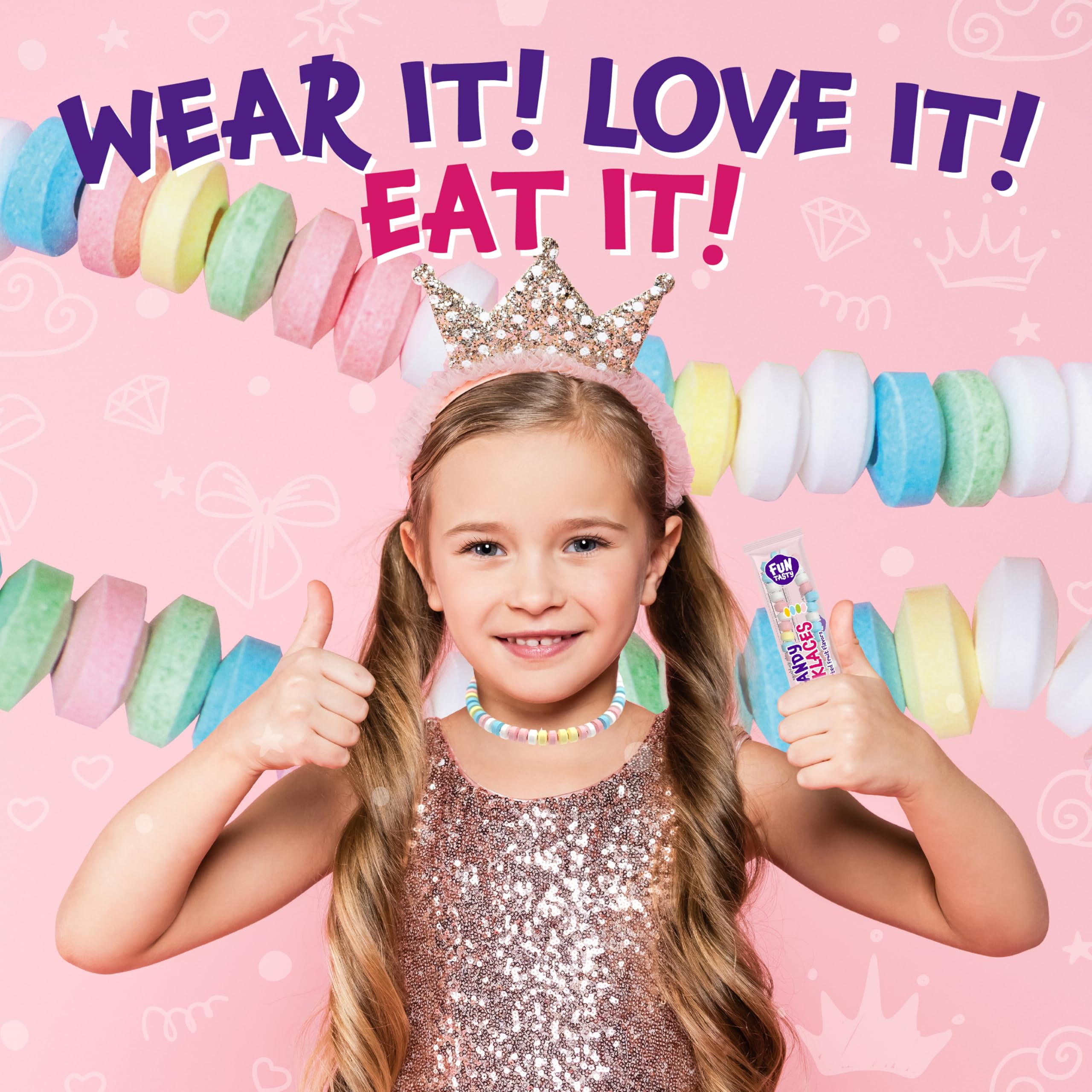 FUNTASTY Candy Necklaces featuring individually wrapped pieces for easy sharing at events