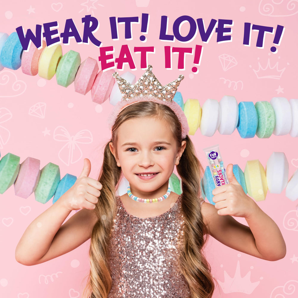 FUNTASTY Candy Necklaces featuring individually wrapped pieces for easy sharing at events