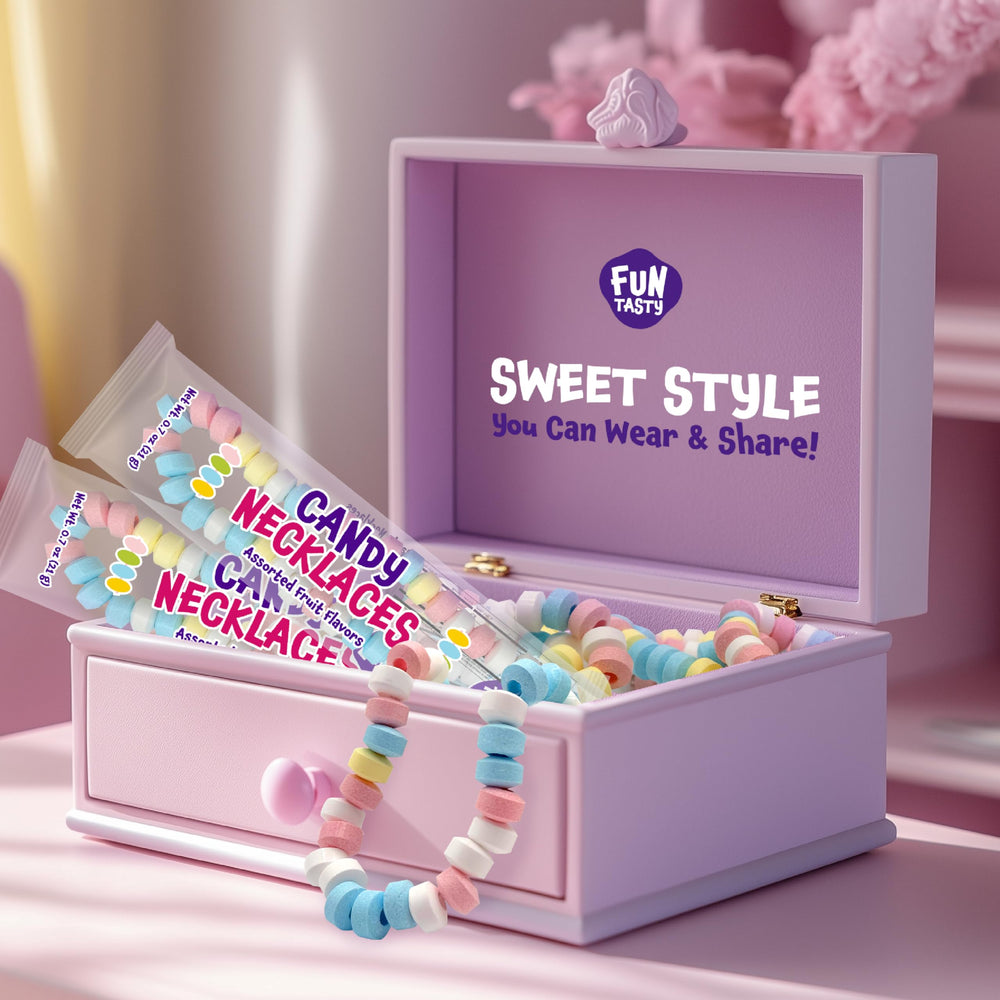 FUNTASTY Candy Necklaces adding color to party favors and classroom rewards