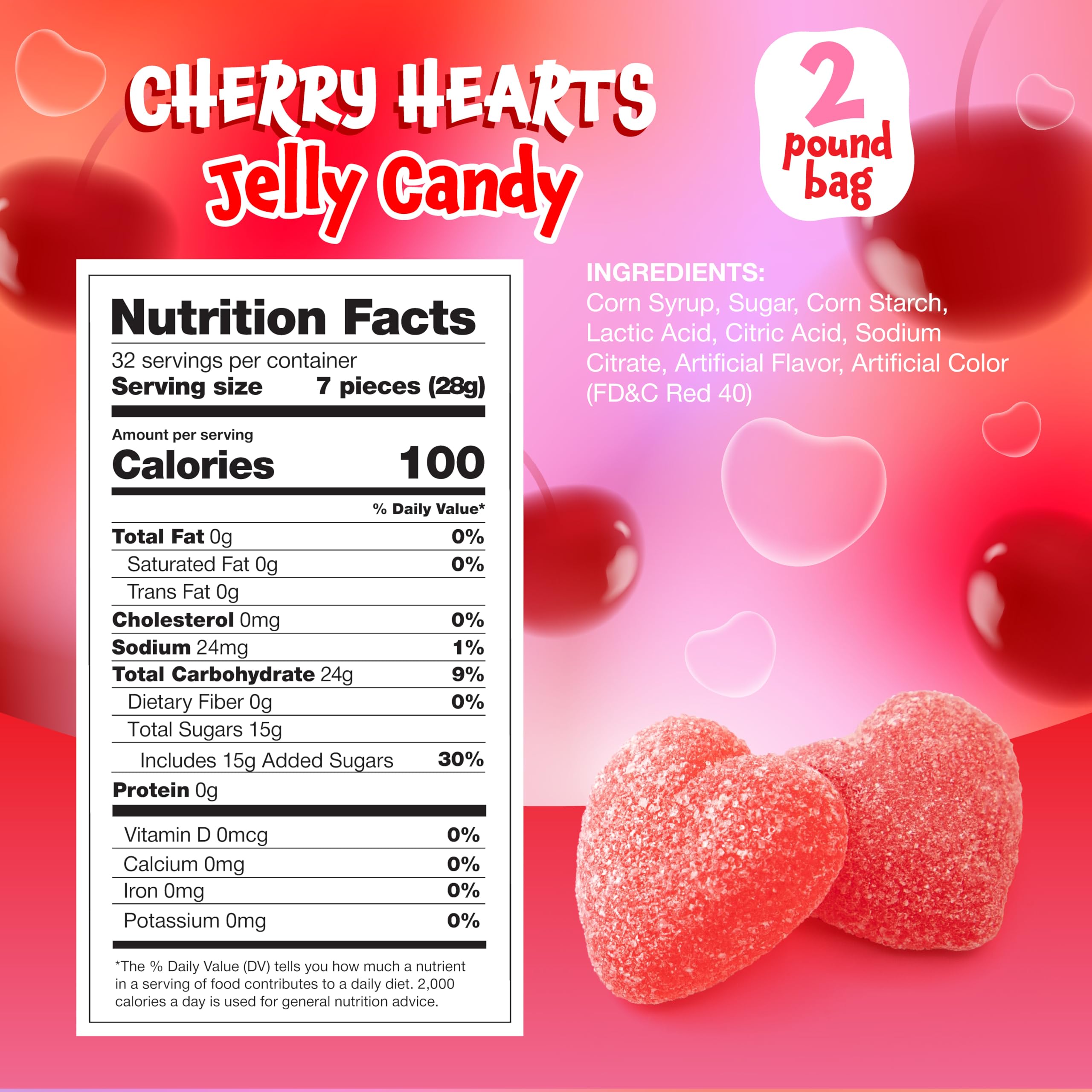 FUNTASTY Cherry Hearts rich cherry flavor for desserts and buffets.