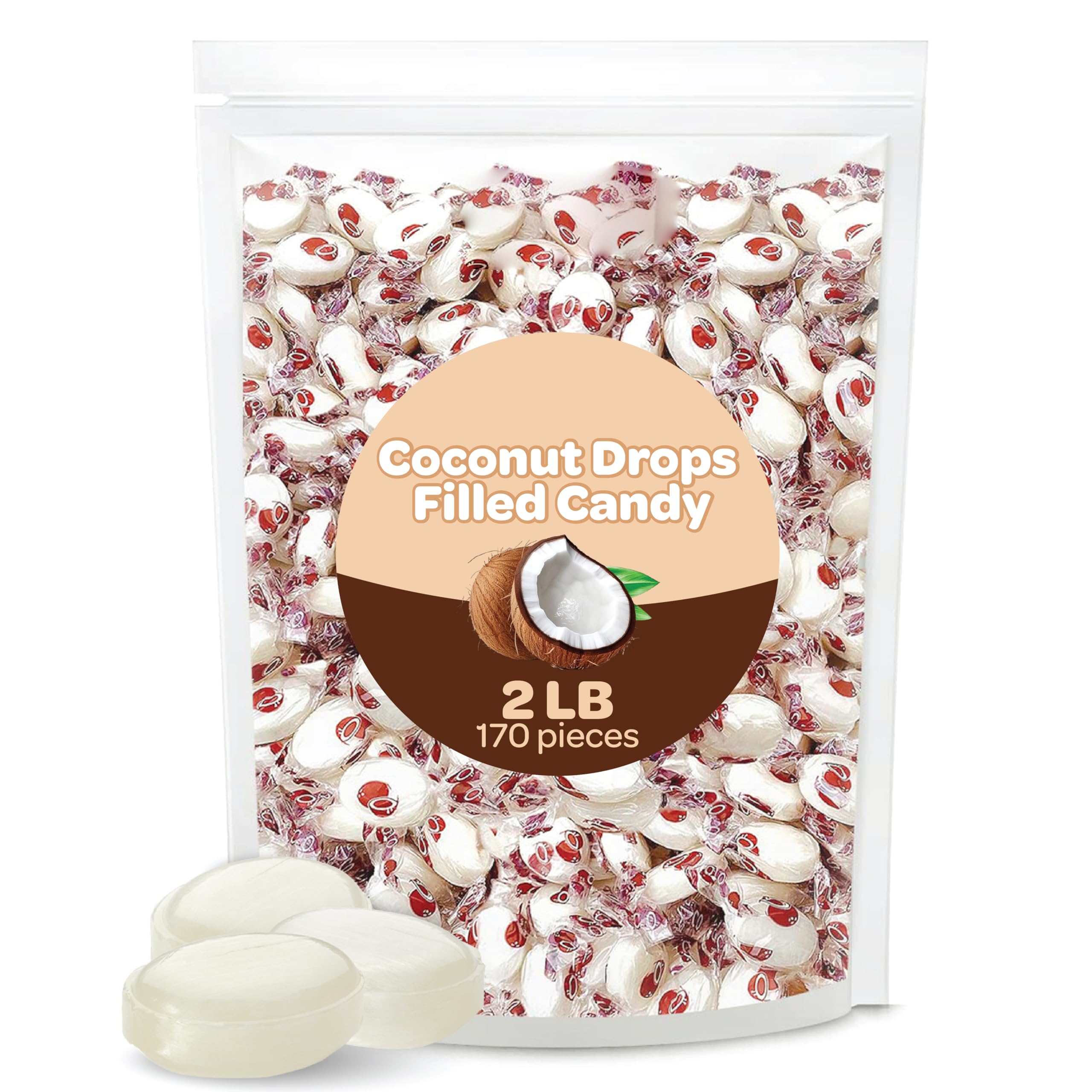 FUNTASTY Coconut Drops creamy center revealed, rich coconut flavor.