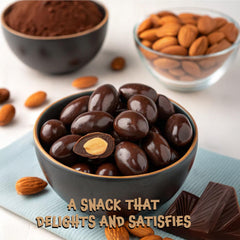 FUNTASTY dark chocolate almonds folded into brownies and frosting for glossy texture