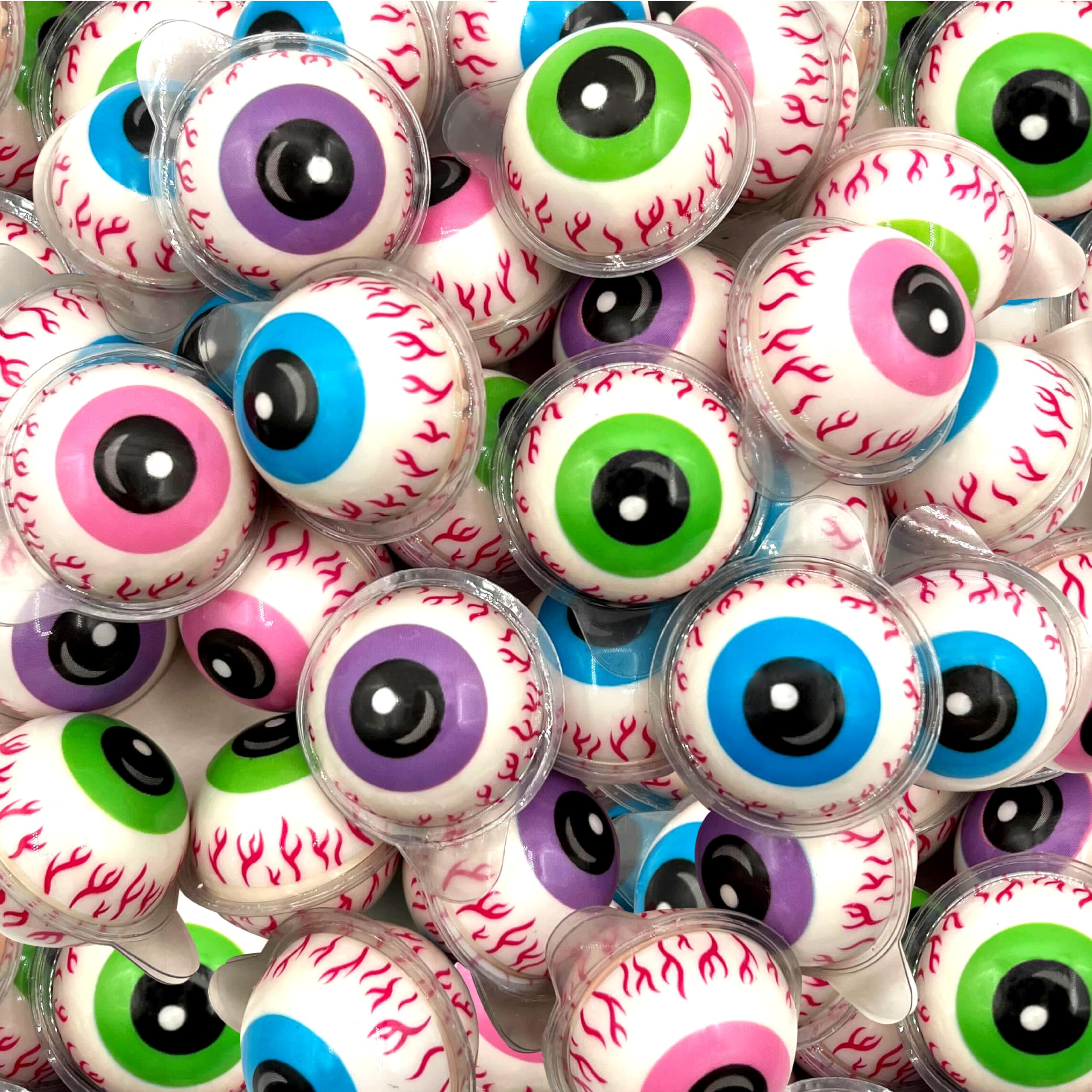 Funtasty Eyeballs Gummy Candy atop cupcakes for spooky decoration.