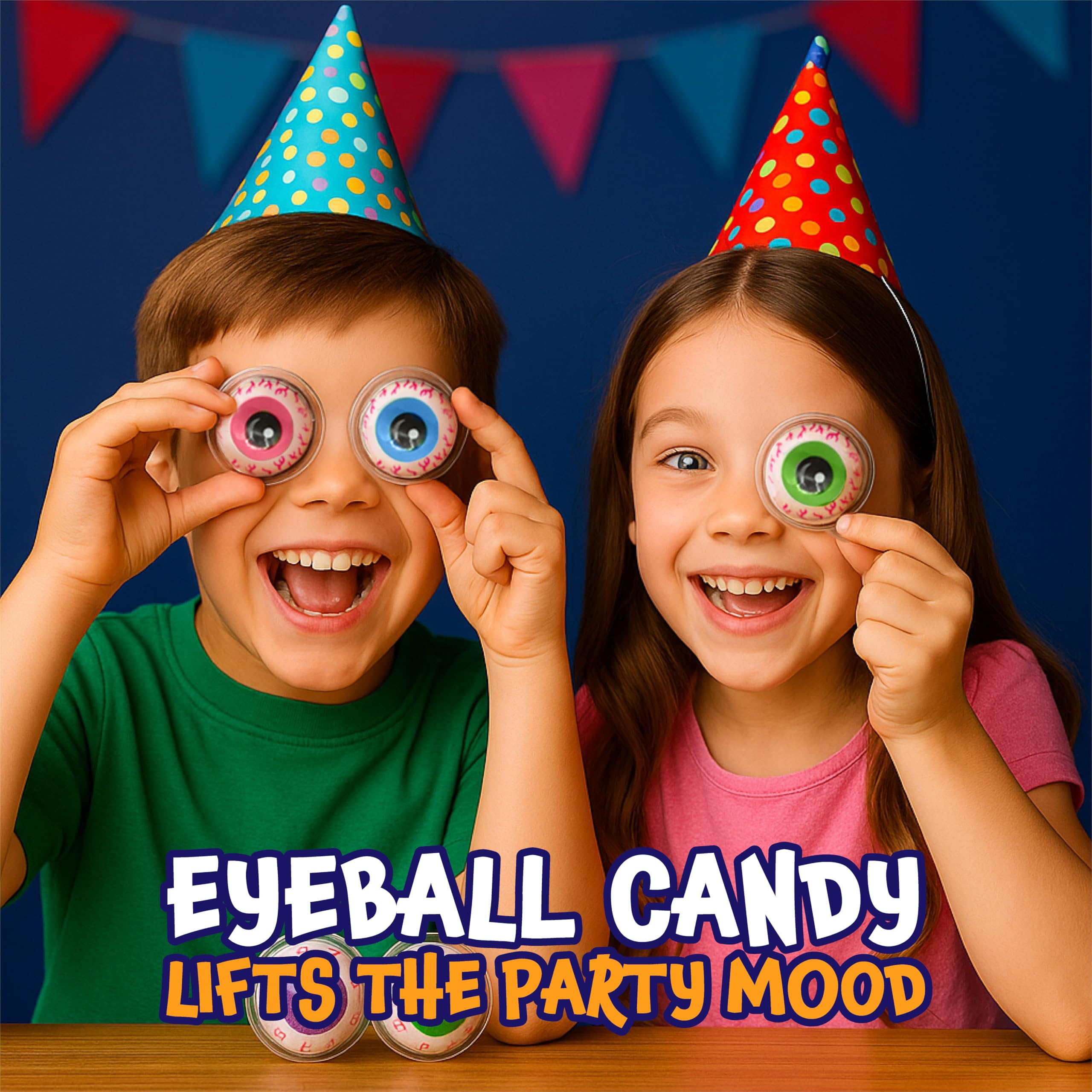 Funtasty Eyeballs Gummy Candy individually wrapped in handy packs.